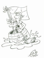 Een kleurplaat van  piet piraat
